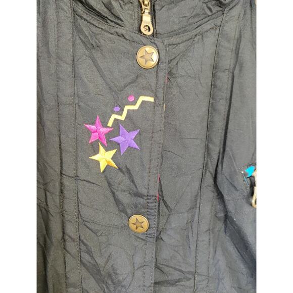 Vintage Jupa Sports Olympic Canada Ski Winter Jacket Sz 14 90's Black Snowboard - Picture 3 of 10